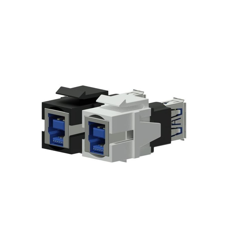 Procab VCK630/W Keystone adapter - USB 3.0 A - USB 3.0 B - reversible White